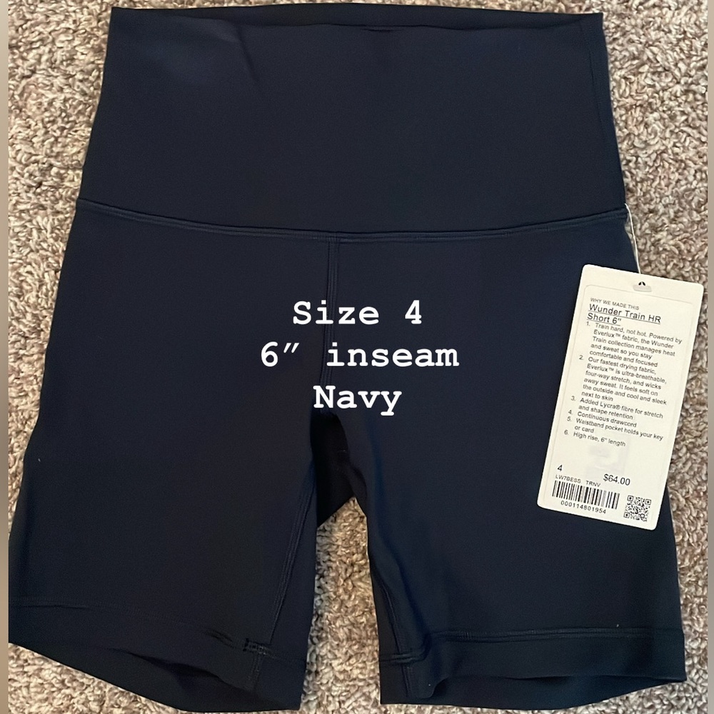 Lululemon wunder train navy shorts
